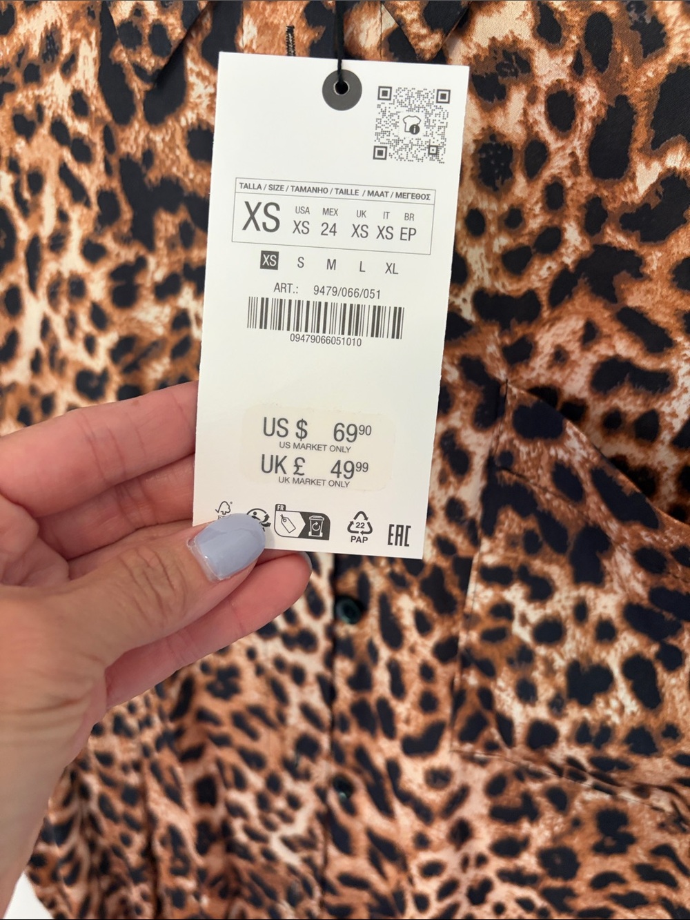 Leopard Print Button-Up Blouse - Brown Black - Picture 2 of 2